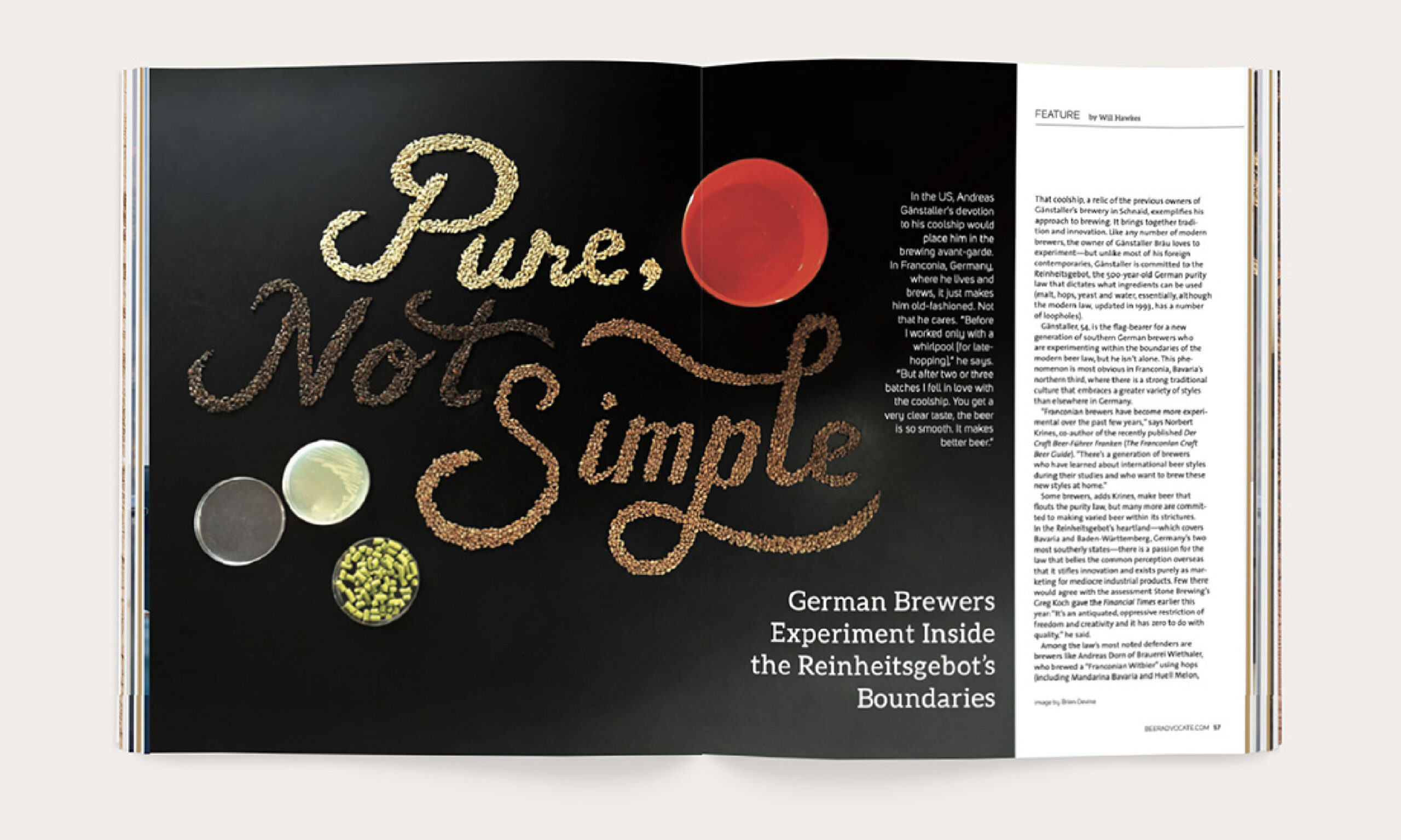 Craft Beer Lettering Magazine layout - Beer Advocate